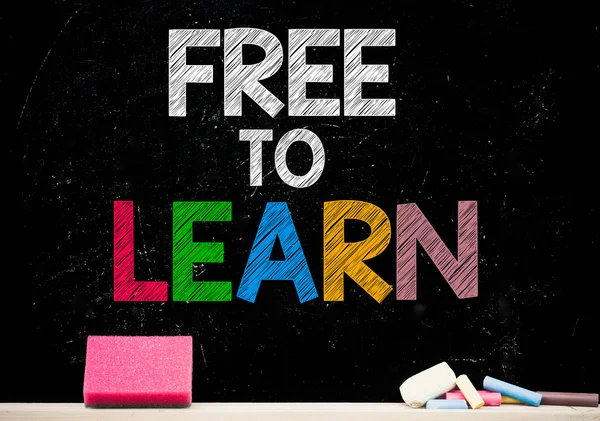 Free to learn on chalkboard — Stock Photo, Image