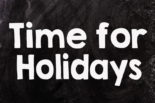 Time for holiday on blackboard — Stock Photo, Image