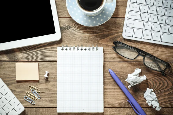 Empty notebook with  coffee — Stock Photo, Image