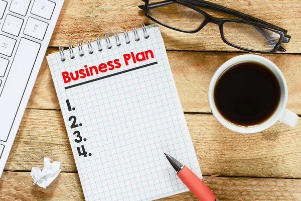 Notebook with with business plan