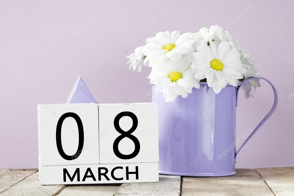 8 march background with camomiles