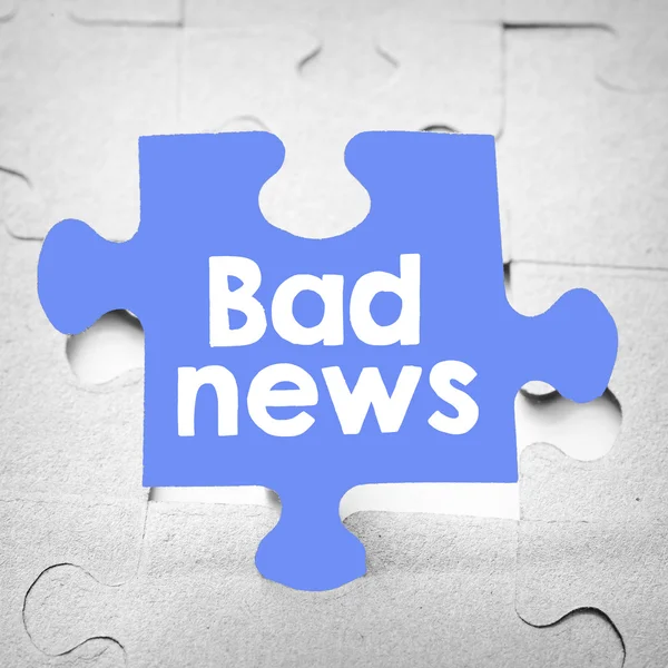 Bad news  On  puzzle  background — Stock Photo, Image