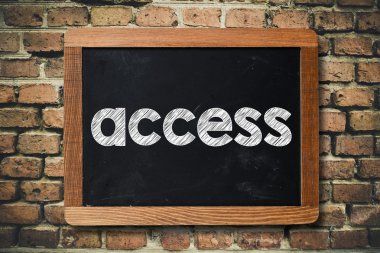 Erişim kelime üzerinde yazı tahtası