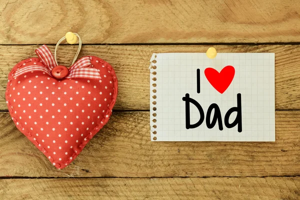 Eu amo meu pai Cartão com coração — Fotografia de Stock