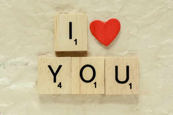 Letters spelling I love you — Stock Photo, Image