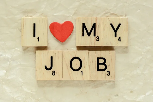 Letters spelling I love my job — Stock Photo, Image