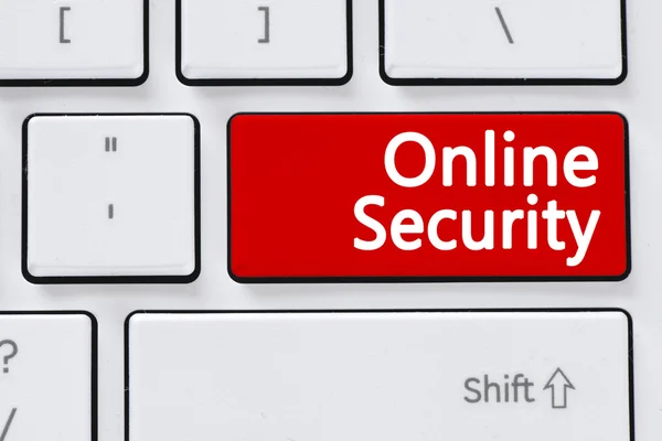 Computertoetsenbord met online veiligheid — Stockfoto
