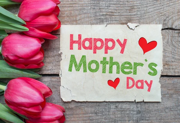 Feliz Día de la Madre con Tulipanes — Foto de Stock