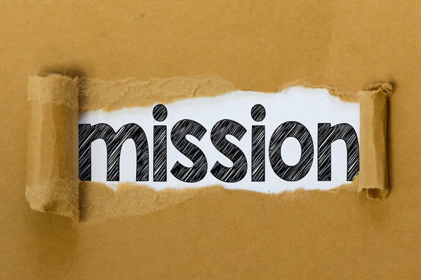 Torn paper with mission word — Stock Photo, Image