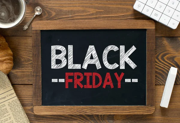 Black friday handwritten on  blackboard — Stock Photo, Image