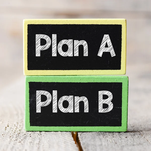 Plan a oder Plan b Tafeln — Stockfoto