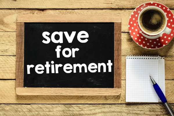 Safe for retirement on blackboard — Stock Photo, Image