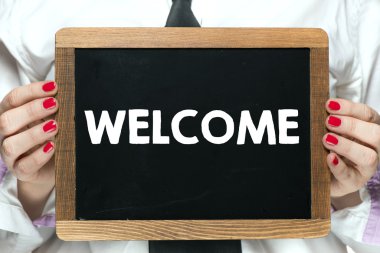 Hoş geldiniz kelime ile yazı tahtası