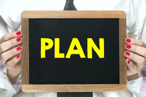 Blackboard with  handwritten plan — Stock Photo, Image