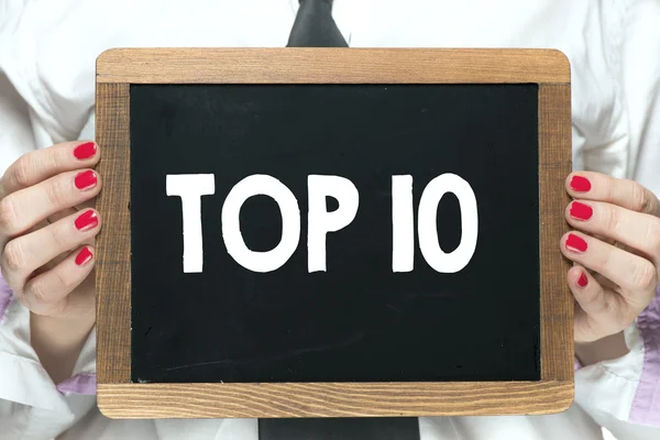 Tabule s Top 10 — Stock fotografie