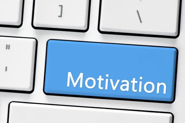 Tangentbord med motivation knapp — Stockfoto