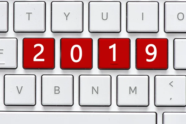 Toetsenbord met 2019 knop — Stockfoto