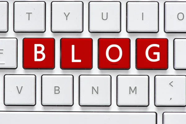 Toetsenbord met blog knop — Stockfoto