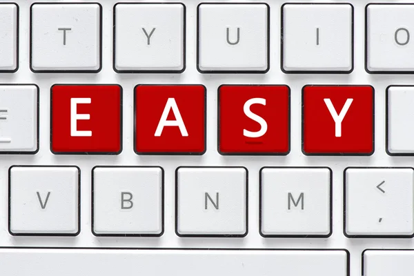 Keyboard with easy button — Stock Photo, Image