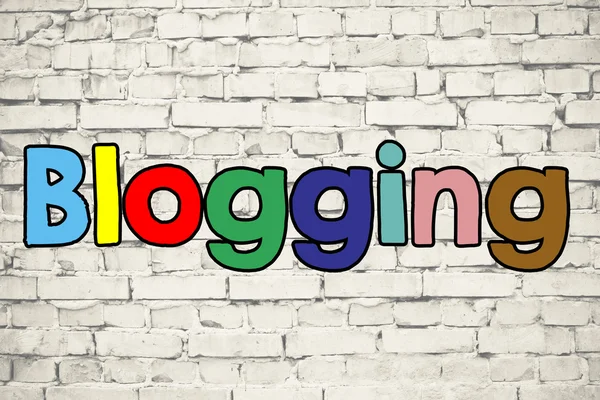 Blogging znak na tle — Zdjęcie stockowe