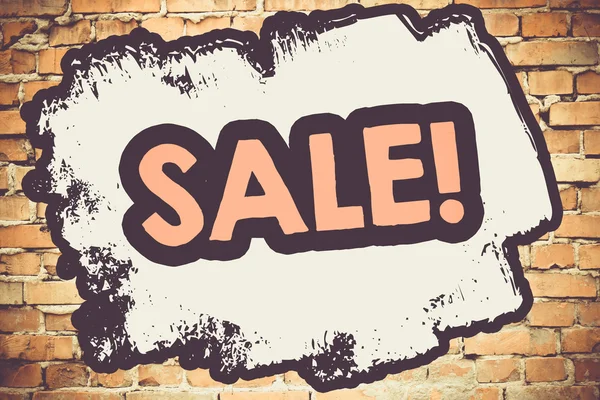 Sale! word on brick wall — Stock Photo, Image