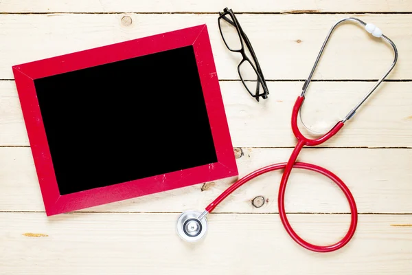 Empty blackboard with Stethoscope — Stock Photo, Image