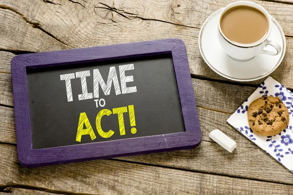 Time act on blackboard — Stock Photo, Image