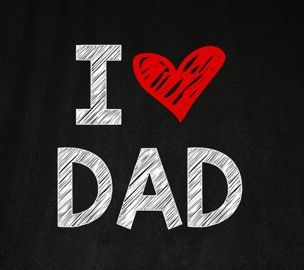 I Love Dad on Blackboard — Stock Photo, Image