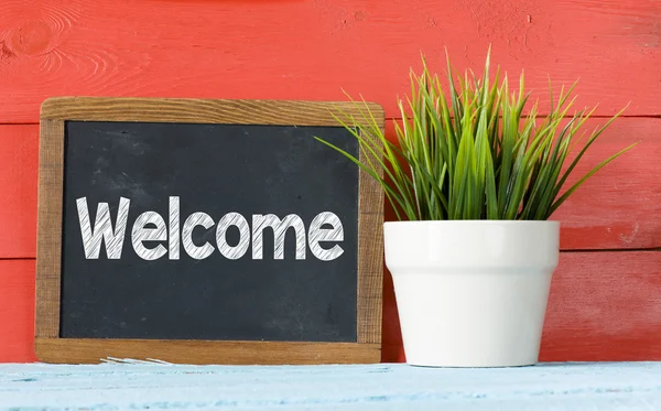 Blackboard with  welcome  word — Stock Photo, Image