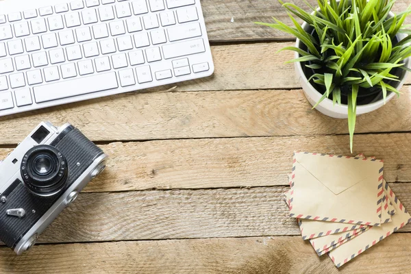 Old camera with keyboard — Stock Photo, Image