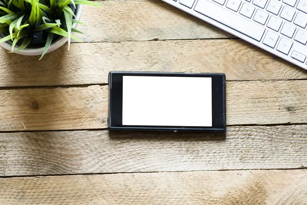 Teléfono móvil con pantalla blanca — Foto de Stock