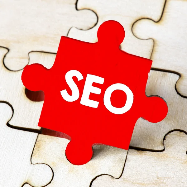 Signo SEO en puzzle — Foto de Stock