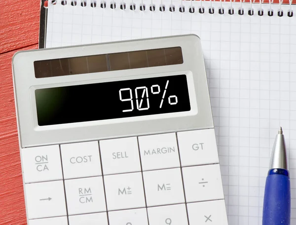 Calculator met 90 procent — Stockfoto