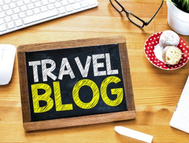 Seyahat blog yazı tahtası üzerinde