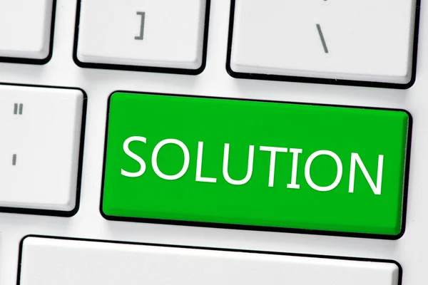 Keyboard with solutions button — Stock Photo, Image