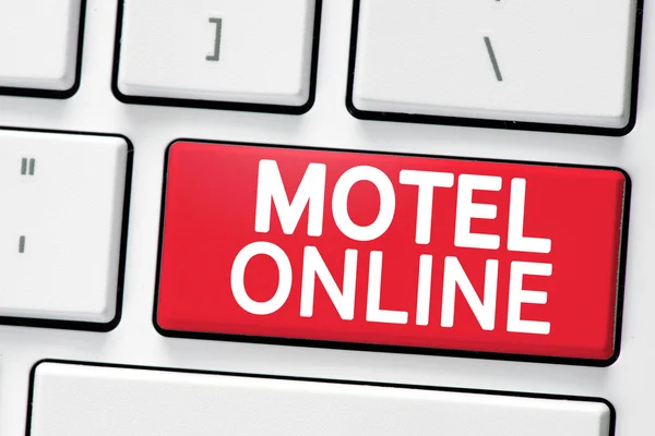 Tastiera con pulsante online motel — Foto Stock