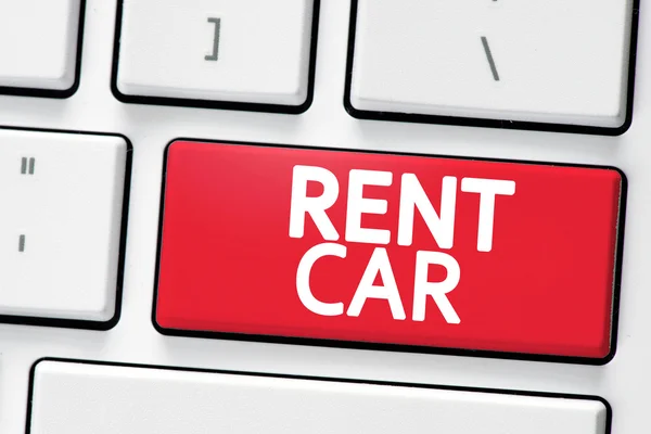 Keyboard with rent car button — Stock Photo, Image