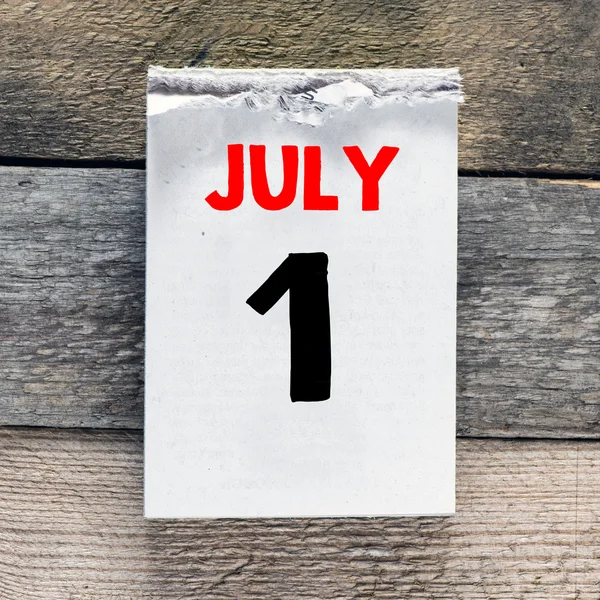 Календарь с 1 июля — стоковое фото