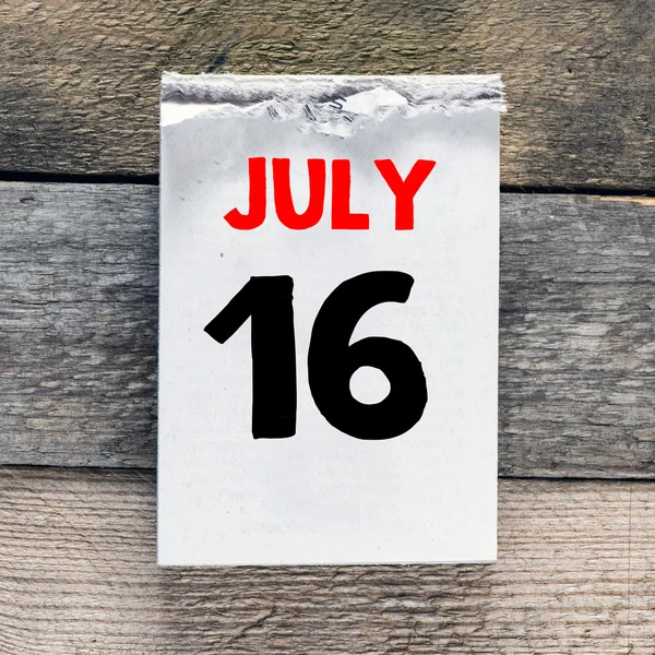 Календар з 16 липня — стокове фото
