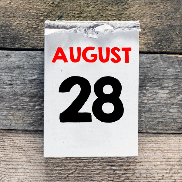 Calendario con 28 agosto — Foto de Stock