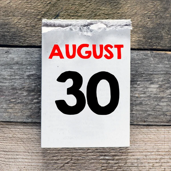 Календар з 30 серпня — стокове фото