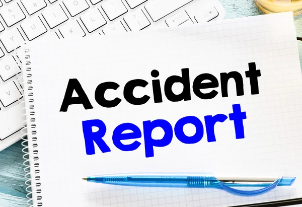 Jegyzék a baleseti jelentést és a billentyűzet — Stock Fotó