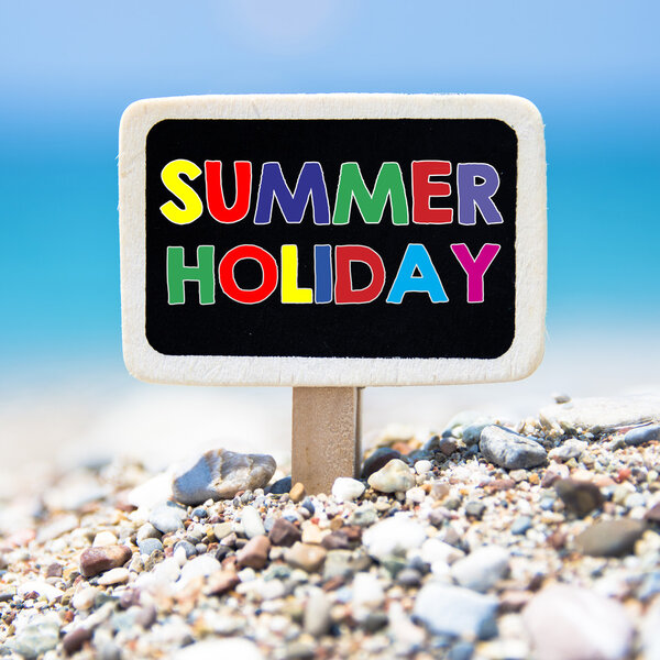 Summer holiday  on chalkboard