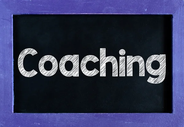 Cuvânt de coaching pe tablă — Fotografie, imagine de stoc