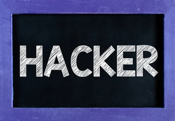 Слово хакера на доске — стоковое фото