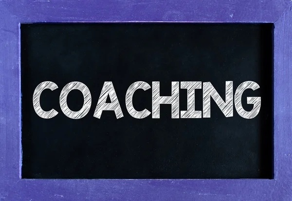 Cuvânt de coaching pe tablă — Fotografie, imagine de stoc