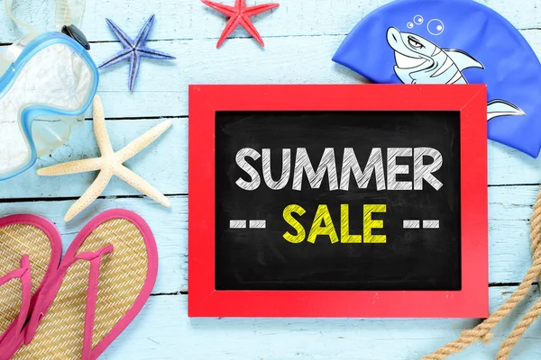 Blackboard frame with summer sale — Stock Photo, Image