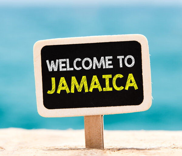 Welcome to Jamaica on chalkboard