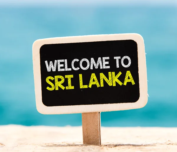 Willkommen bei sri lanka auf der Tafel — Stockfoto