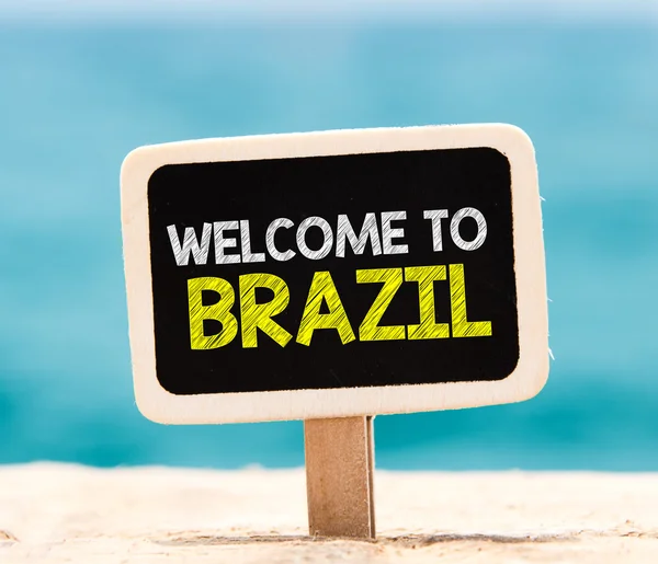 Vítejte v Brazílii na tabuli — Stock fotografie